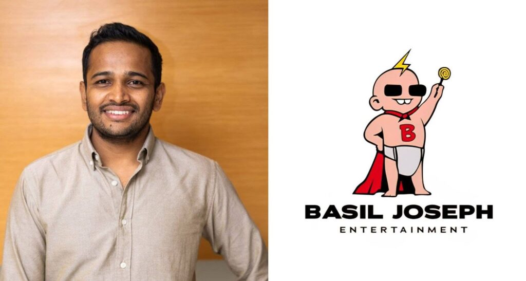 basil joseph and logo of basil joseph entertainment